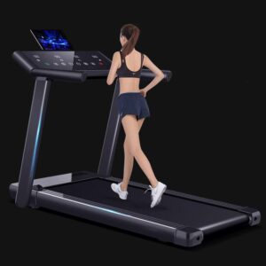 Electric Treadmill Foldable White Adjustable Display - Image 4
