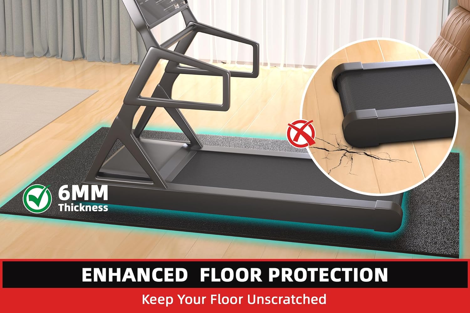 Exercise Equipment Mat 6mm Thick Multiple Sizes - Image 9