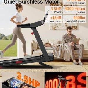 Home Fitness Treadmill 20-Level Incline 400 LBS Capacity - Image 3